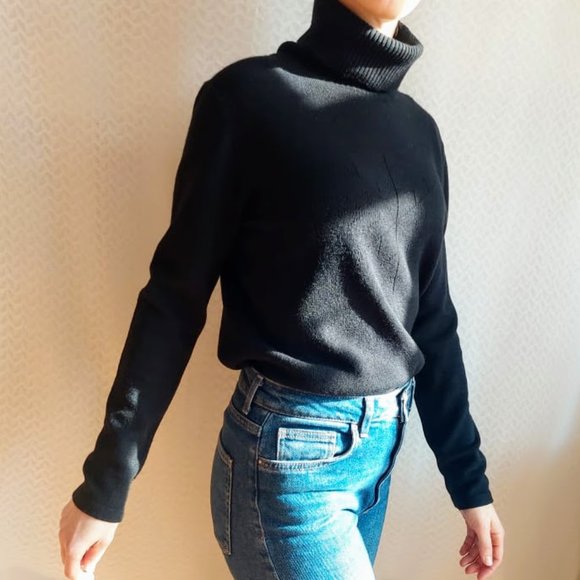 Black chunky collar turtleneck - Picture 1 of 12